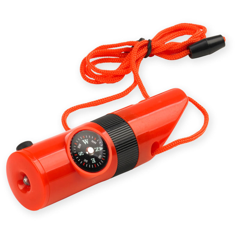 S SE CCH7-1OR 7 in 1 Survival Whistle-Orange Color-12 Pieces Display 